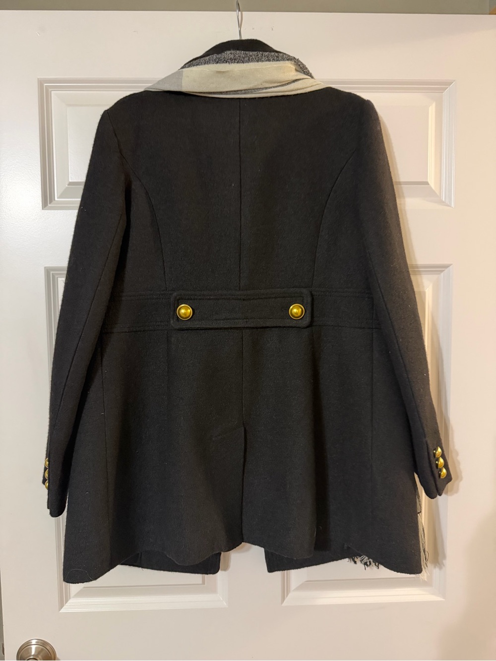 LOFT Black Double-Breasted Peacoat with Gold Buttons - Picture 3 of 3